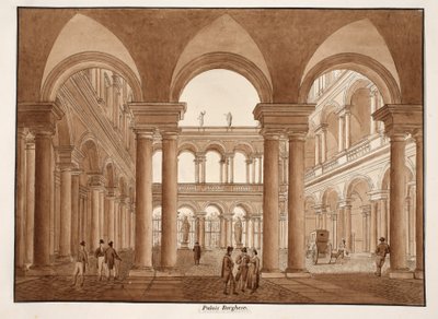 Het Palazzo Borghese, 1833 door Agostino Tofanelli